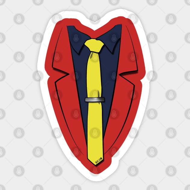 Lupin III's suit Sticker by LanfaTees